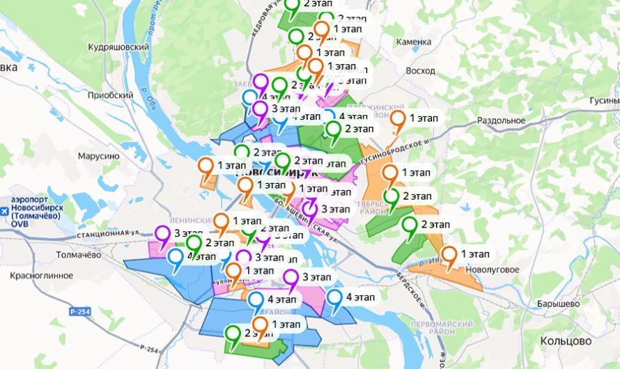 Опубликована карта подключения Новосибирска к теплу
